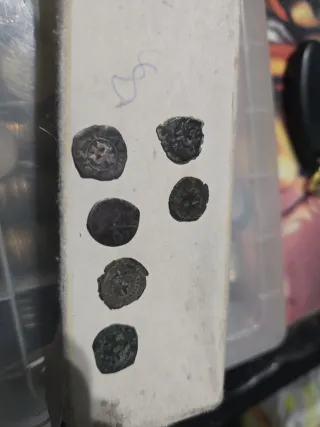 6 Monete antiche in argento e rame