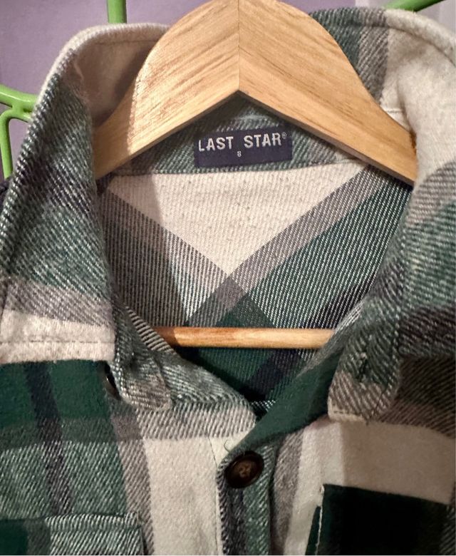 Camicia in flanella a quadri verde per bambino