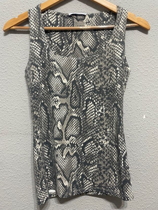 Camiseta sin mangas estampado serpiente