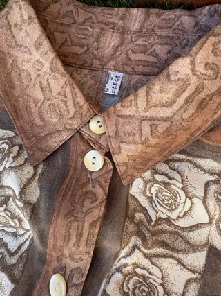 Blusa Vintage Marrón y Beige 90s