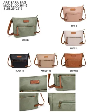 Bandolera ecopiel verde y marrón