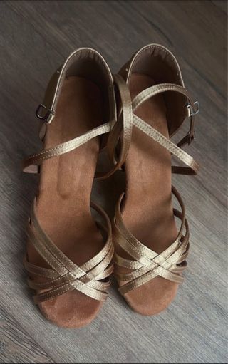 Scarpe da ballo salsa cubana oro