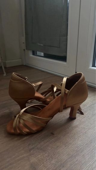 Scarpe da ballo salsa cubana oro