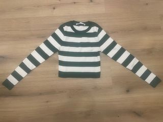 Jersey Zara rayas verde y blanco