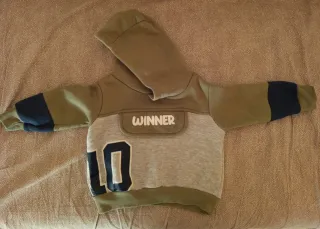 Felpa bimbo WINNER verde e grigia 6-9 mesi ( 68 cm