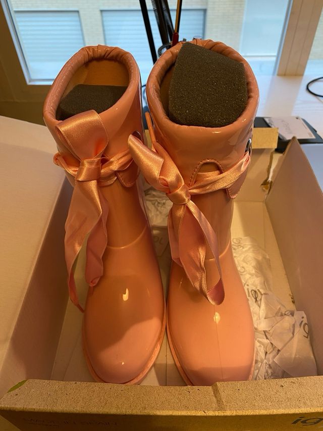 Botas de agua para niña color rosa