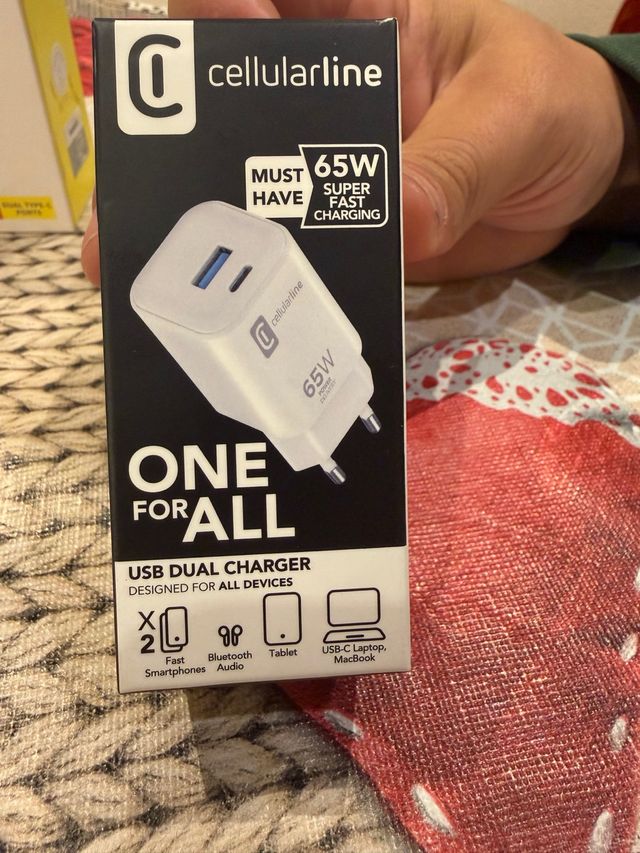 Cargador Cellularline 65W USB Dual