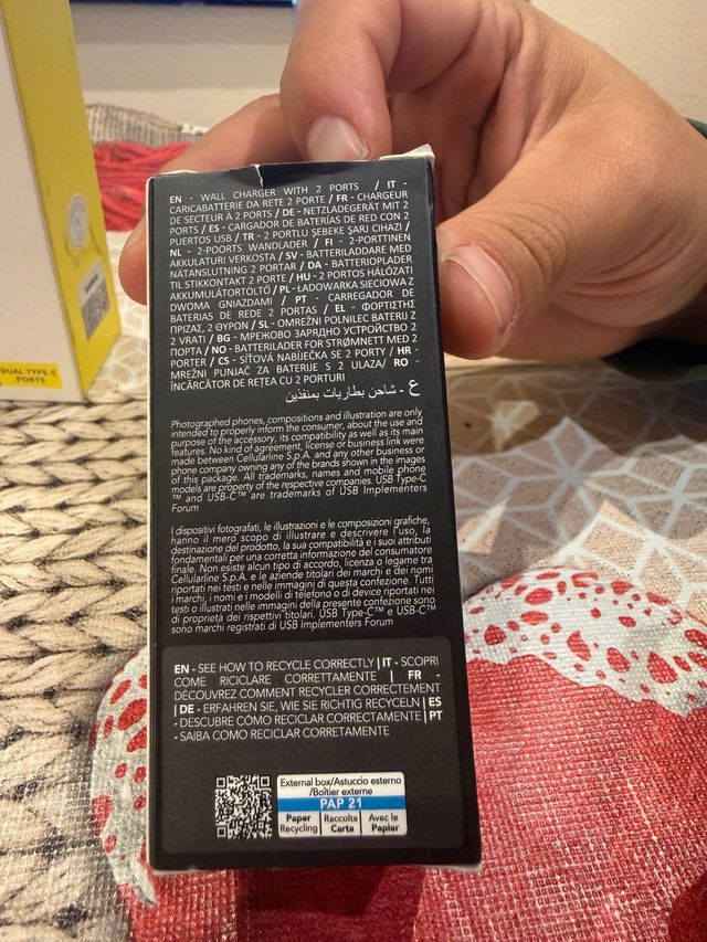 Cargador Cellularline 65W USB Dual