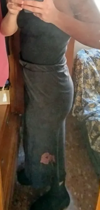 Falda larga negra talla XL