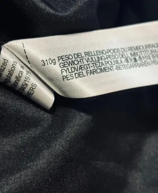 Plumífero largo Zara negro talla XXL