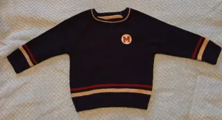 Maglione bimbo blu con logo