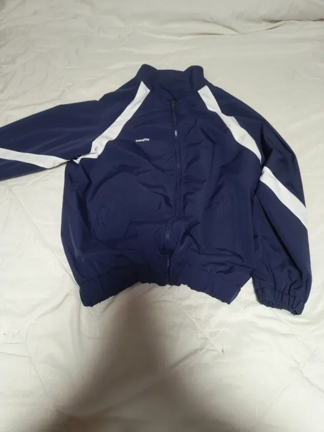 Chaqueta vintage azul y blanco