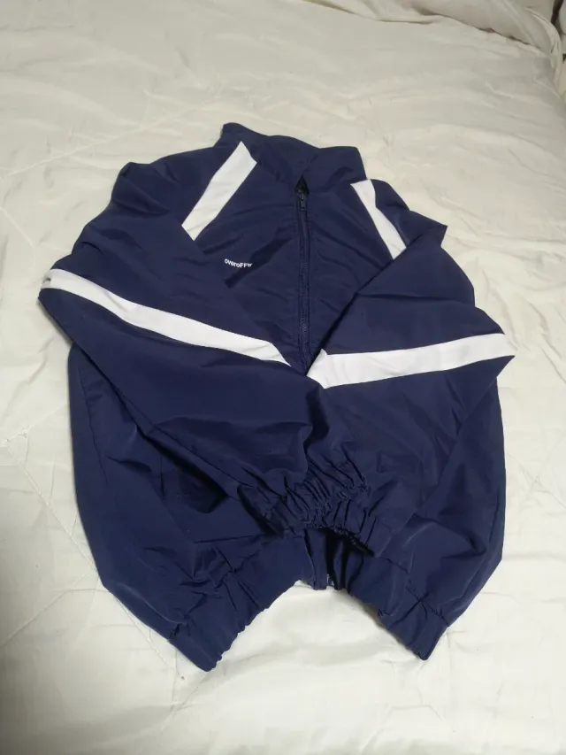 Chaqueta vintage azul y blanco