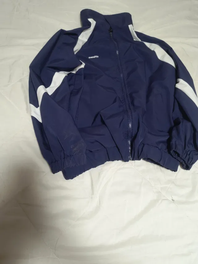 Chaqueta vintage azul y blanco