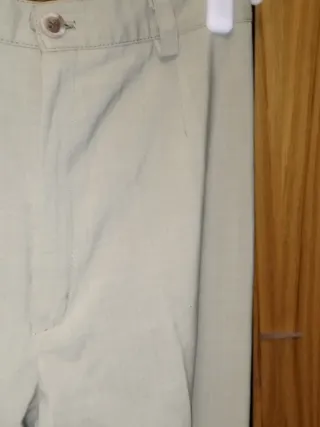 Pantalón Clásico Recto de Color Crudo  Beige ESP
