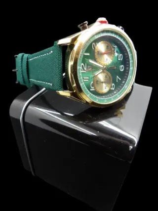 Orologio Cronografo Uomo Verde Oro