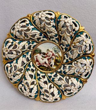 Piatto Capodimonte Porcellana Antico