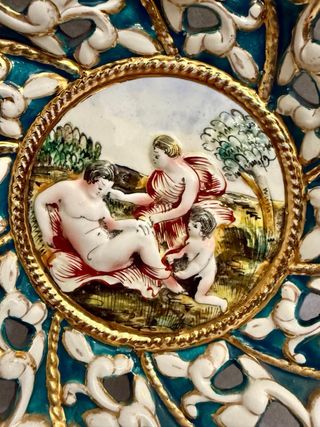 Piatto Capodimonte Porcellana Antico