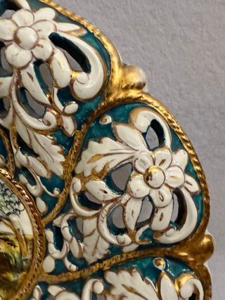 Piatto Capodimonte Porcellana Antico