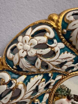 Piatto Capodimonte Porcellana Antico