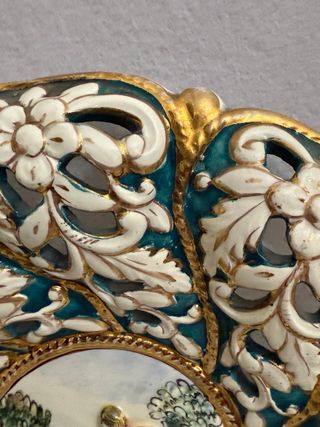 Piatto Capodimonte Porcellana Antico