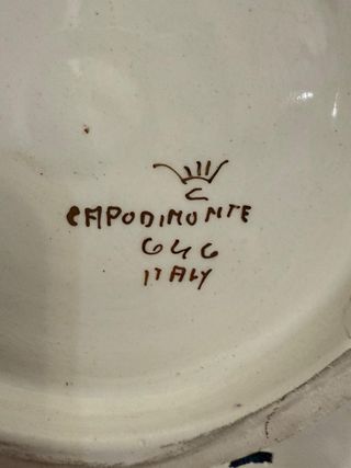 Piatto Capodimonte Porcellana Antico