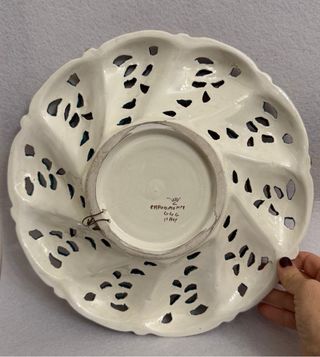 Piatto Capodimonte Porcellana Antico