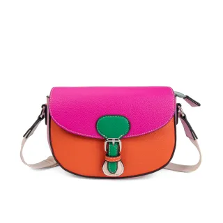 Bandolera ecopiel naranja y rosa