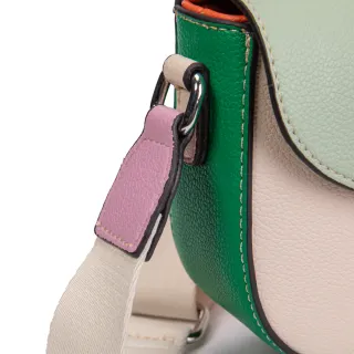 Bandolera ecopiel naranja y rosa