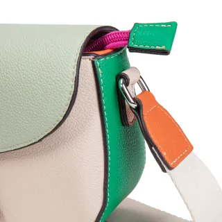 Bandolera ecopiel naranja y rosa