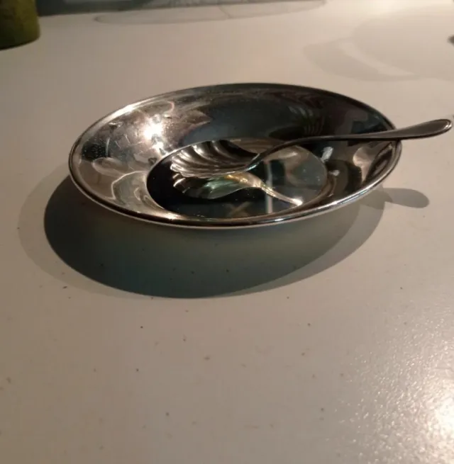 Formaggiera e cucchiaino silver plated