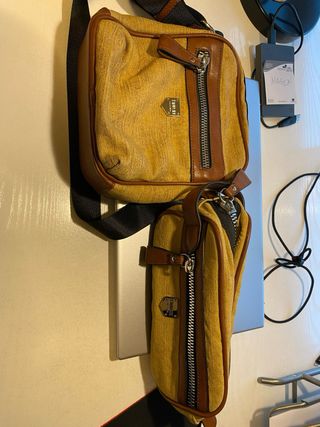 Conjunto Binnari: Bolso y Neceser Beige/Marrón