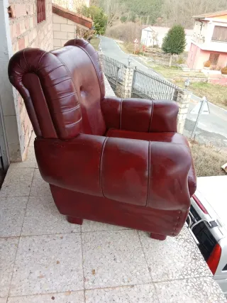 Sofá Vintage Piel Rojo