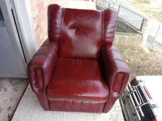 Sofá Vintage Piel Rojo