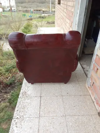 Sofá Vintage Piel Rojo