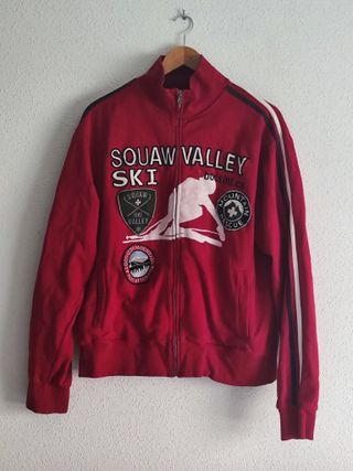 Sudadera roja y blanca Squaw Valley Ski
