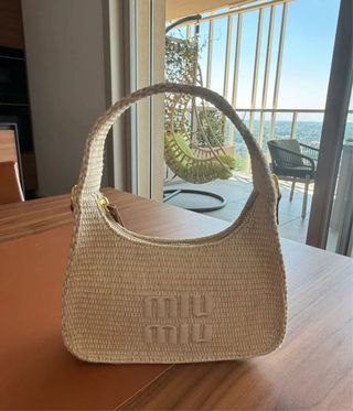 Borsa Miu Miu paglia beige