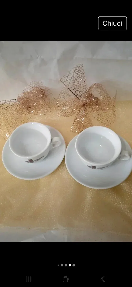 Set 2 Tazze e 2 piattini porcellana cappuccino Dan