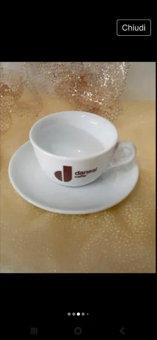 Set 2 Tazze e 2 piattini porcellana cappuccino Dan