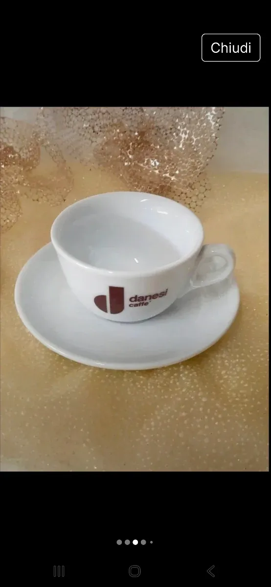 Set 2 Tazze e 2 piattini porcellana cappuccino Dan