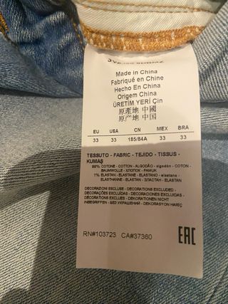 Vaqueros Armani Jeans Hombre Azul talla 33