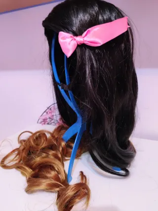 Peluca Larga Morena Cosplay Nezuko Demon Slayer