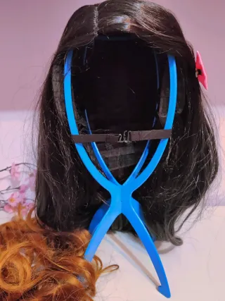 Peluca Larga Morena Cosplay Nezuko Demon Slayer