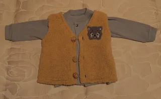 Tuta neonato/a cotone con gilet