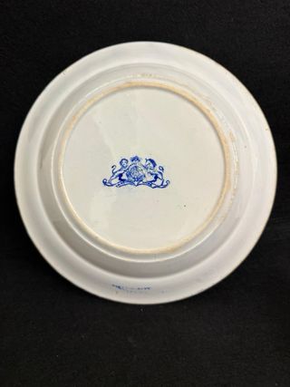 Antico Piatto Ceramica Blu