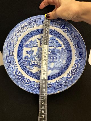 Antico Piatto Ceramica Blu