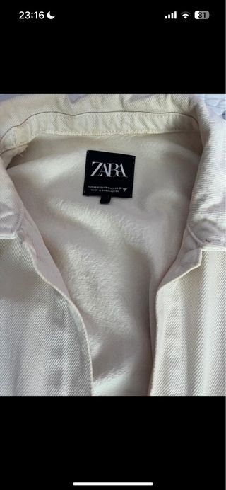 Sobrecamisa oversize Zara Beige Talla Única