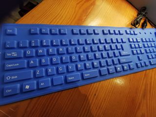 Teclado Flexible Silicona USB Azul Enrollable