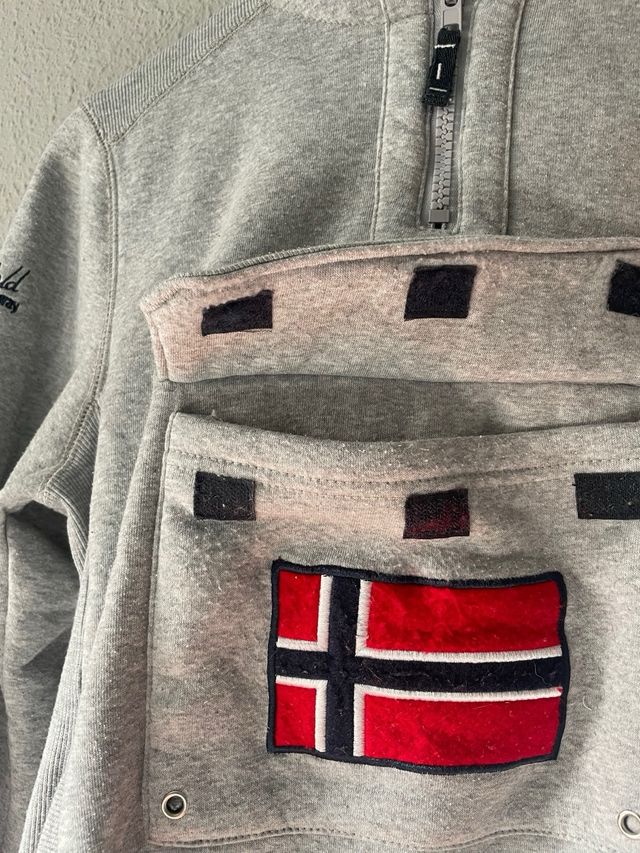 Sudadera Geographical Norway Gris