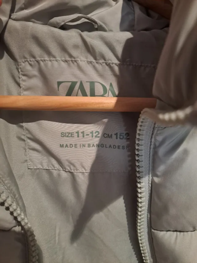 Abrigo acolchado verde agua Zara